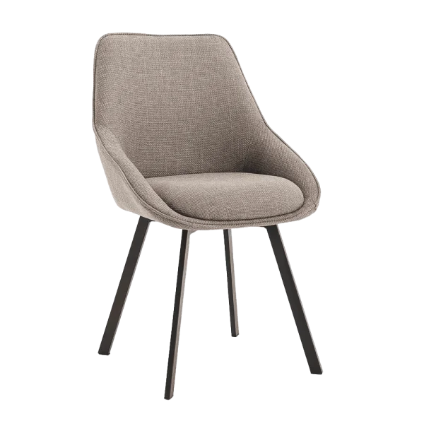 Tower Living Draaibare Eetkamerstoel Borgo Geweven stof - Beige/Grijs