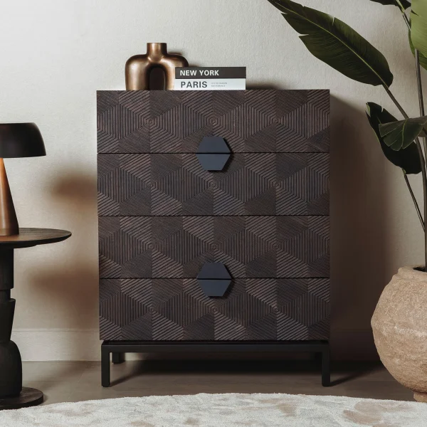 Tower Living Ladekast San Marino Eiken, Met 4 laden - Bruin