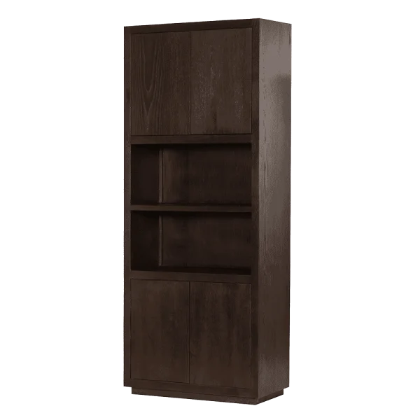 Tower Living Opbergkast Mincio Eiken, Met 2 open vakken, 220 x 90cm - Bruin