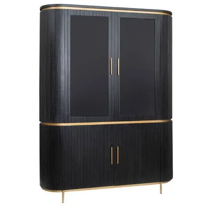 Tower living Rivello Buffet cabinet 2 wooden & glass drs. - 150x45x200
