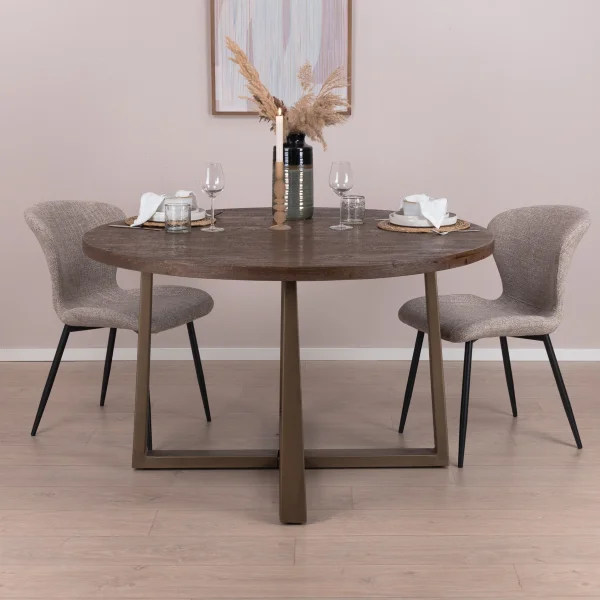 Tower Living Ronde Eettafel Belvedere Mangohout, 130cm - Bruin