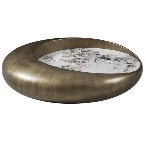 Tower Living Ronde Salontafel Castello Keramiek, 100cm - Goud