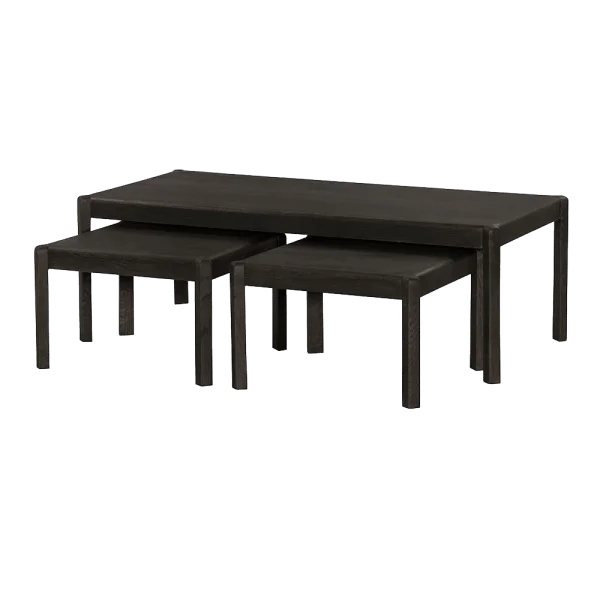 Tower Living Salontafel Amalfi Eiken, Set van 3 stuks - Basalt