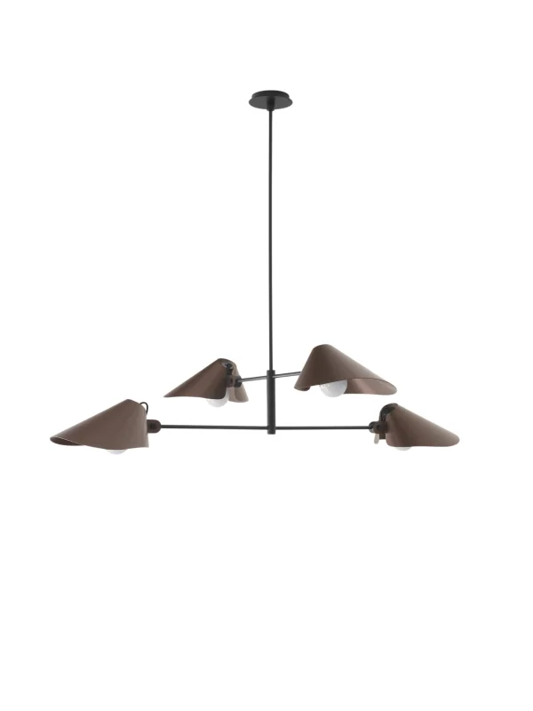 &Tradition Bonnet SC91, SC92, SC93 hanglamp - bronzed brass - Hoogte 110 cm