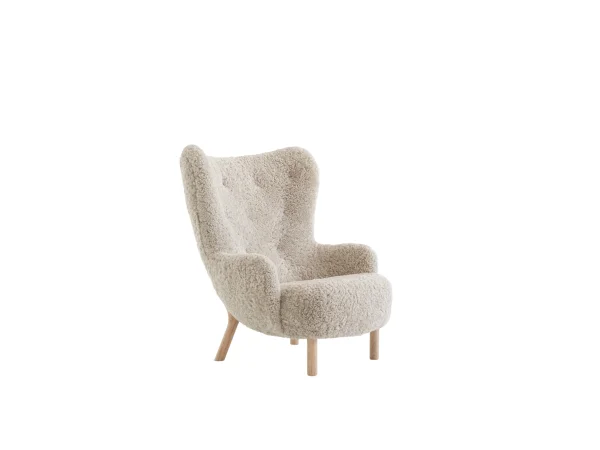 &Tradition Fauteuil Petra VB3 - sheepskin moonlight - oiled oak