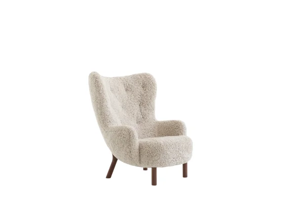 &Tradition Fauteuil Petra VB3 - sheepskin moonlight - oiled walnut