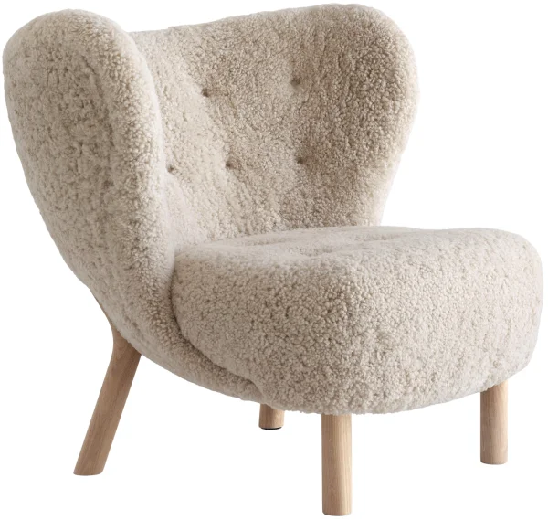 &Tradition Kleine Petra VB1 fauteuil - oiled oak - sheepskin moonlight