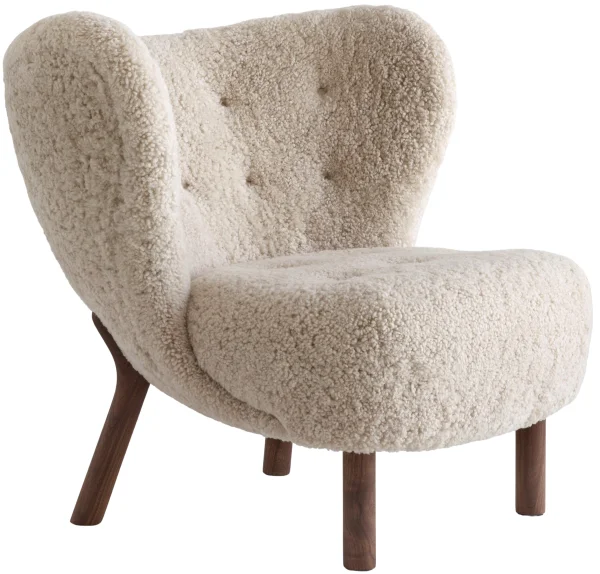 &Tradition Kleine Petra VB1 fauteuil - sheepskin moonlight - oiled walnut