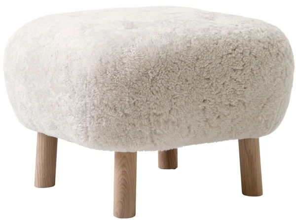 &Tradition Little Petra Poef - sheepskin moonlight - oiled oak