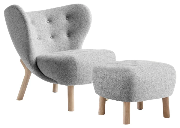 &Tradition Little Petra VB1 Fauteuil & ATD1 Poef  - hallingdal 130 - oiled oak