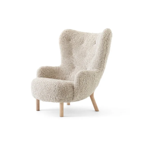 &Tradition Petra VB3 High fauteuil Geoliede eiken-Sheepskin Moonlight