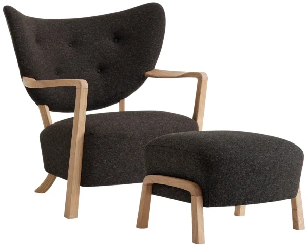 &Tradition Wulff ATD2 Fauteuil & ATD3 Poef - hallingdal 376 - oiled oak