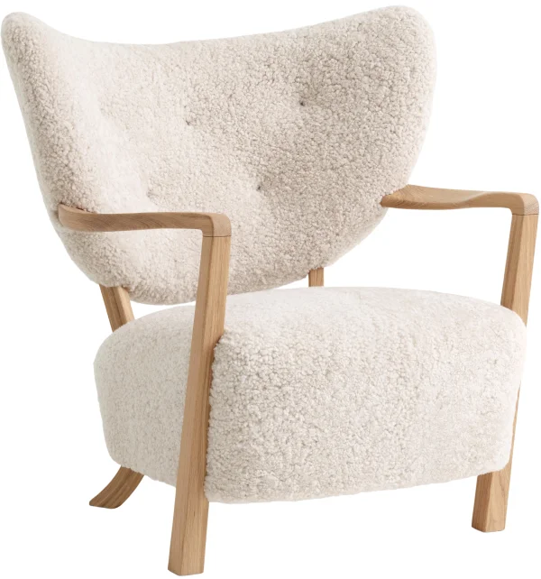 &Tradition Wulff ATD2 fauteuil - sheepskin moonlight - oiled oak