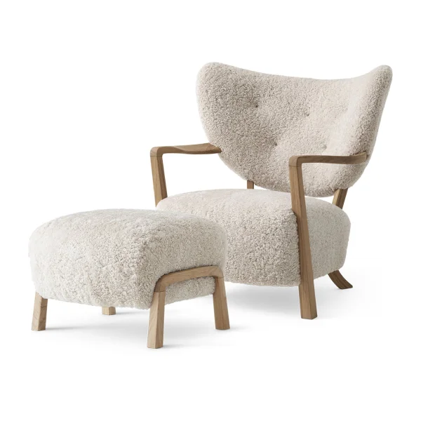 &Tradition Wulff Lounge Chair ATD2 fauteuil incl. poef ATD3 Geolied eikenhout-Moonlight