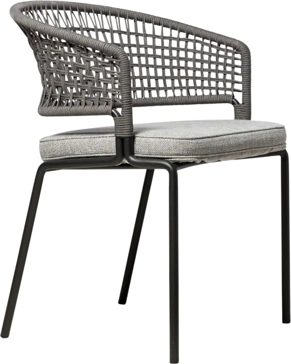 Tribù CTR Armleunstoel - Rustic Weave ice grey B146 - wengé/wengé