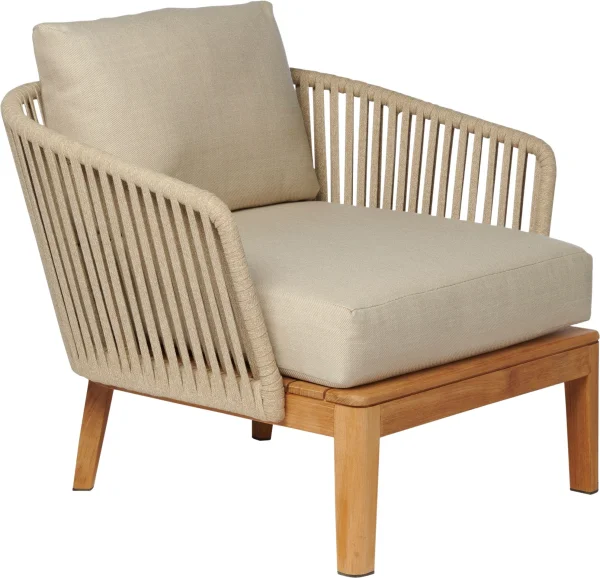 Tribù Mood Club Fauteuil - Linen clay B81 - teak/linen