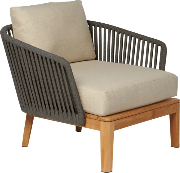 Tribù Mood Club Fauteuil - Linen clay B81 - teak/wengé