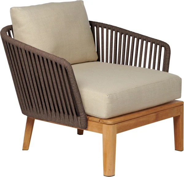 Tribù Mood Club Fauteuil - Natté white 01 - teak/earthbrown