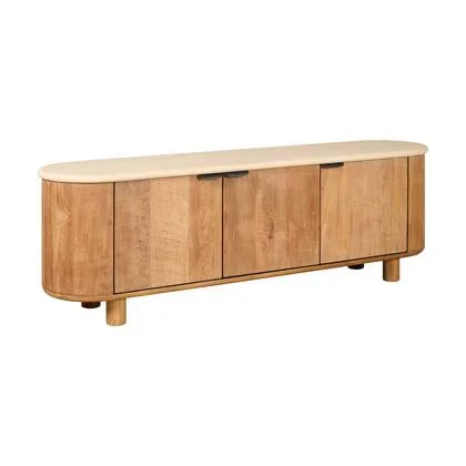 TV-meubel Doble - Beige|Creme|Hout - Naturel - Hout