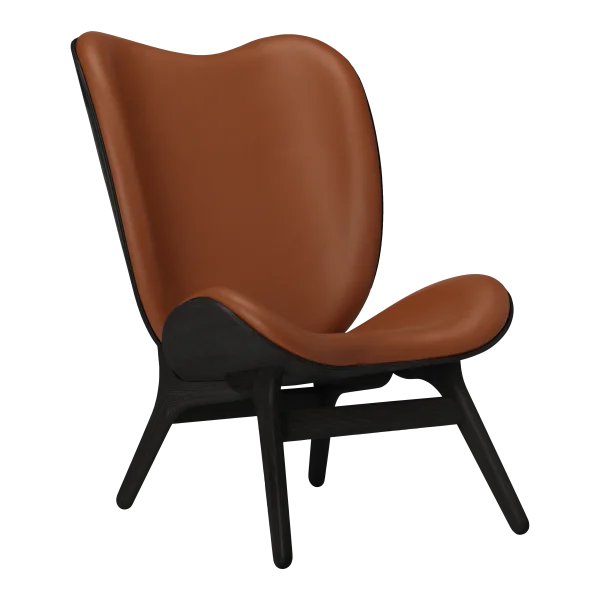 UMAGE A Conversation Piece Highback Fauteuil - eiken zwart - Leder Hope cognac