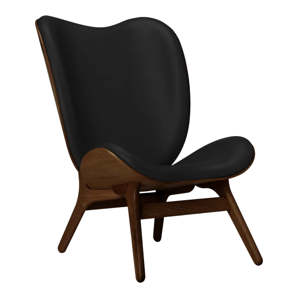 UMAGE A Conversation Piece Highback Fauteuil - Leder Hope black - eiken donker