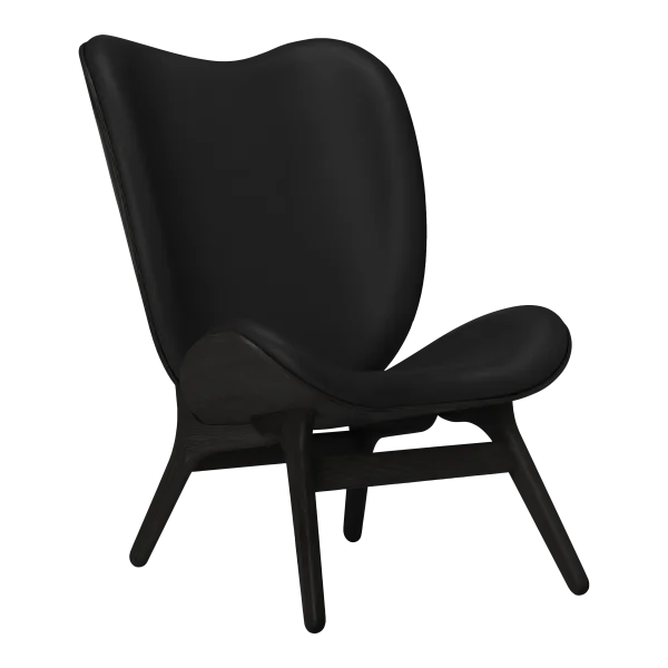 UMAGE A Conversation Piece Highback Fauteuil - Leder Hope black - eiken zwart