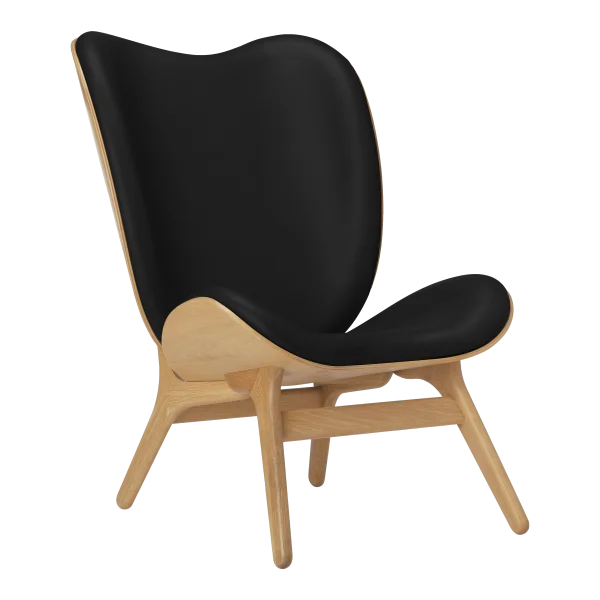 UMAGE A Conversation Piece Highback Fauteuil - Leder Hope black - eiken