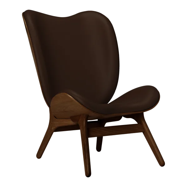 UMAGE A Conversation Piece Highback Fauteuil - Leder Hope brown - eiken donker