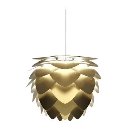 Umage Aluvia Medium hanglamp brushed brass - met koordset zwart - Ø 59