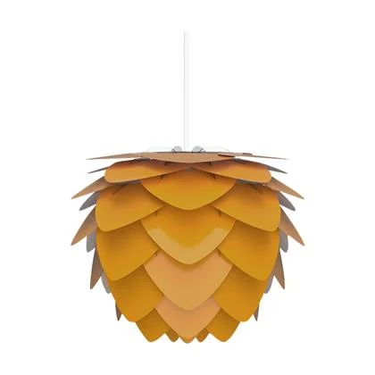 Umage Aluvia Mini hanglamp saffron yellow - met koordset wit - Ø 40 cm