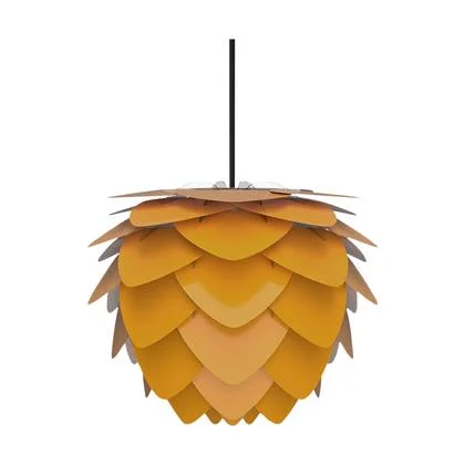 Umage Aluvia Mini hanglamp saffron yellow - met koordset zwart - Ø 40