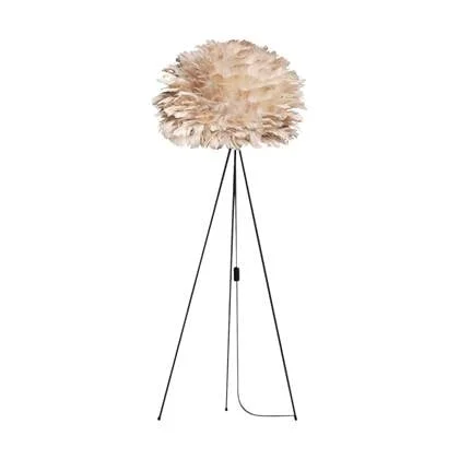 Umage Eos Medium vloerlamp light brown - met tripod zwart - Ø 45 cm