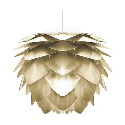 Umage Silvia Medium hanglamp brushed brass - met koordset wit - Ø 50