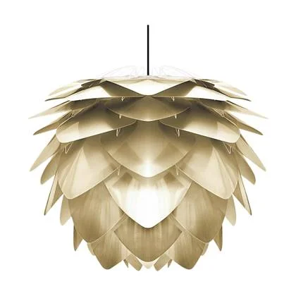 Umage Silvia Medium hanglamp brushed brass - met koordset zwart - Ø 50