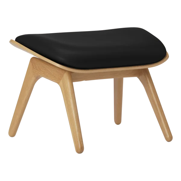 UMAGE The Reader Ottoman - eiken - Leder Hope black