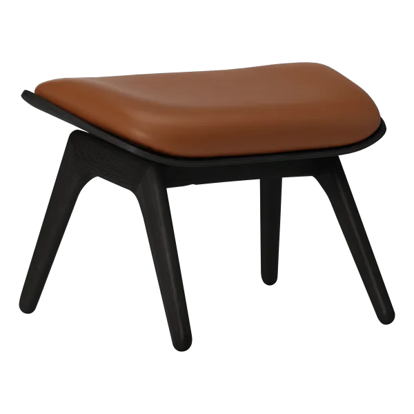 UMAGE The Reader Ottoman - eiken zwart - Leder Hope cognac