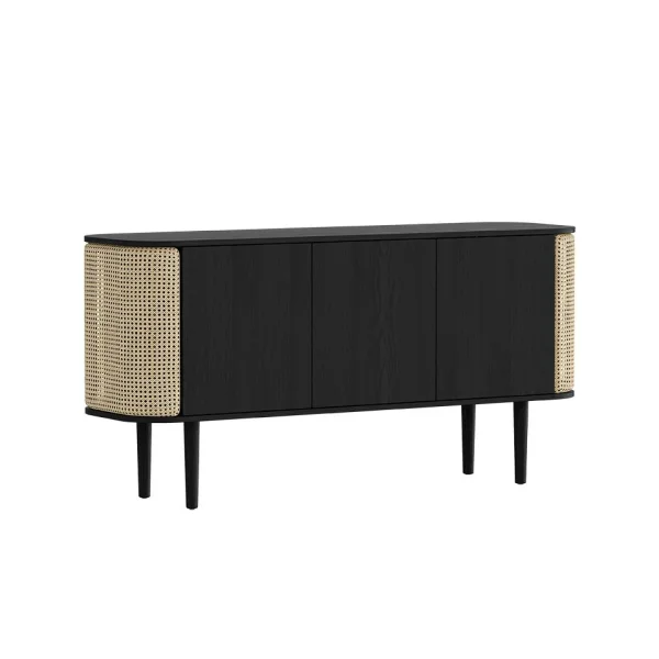 UMAGE Treasures Sideboard met 3 deuren - eiken zwart - Venetiaans riet