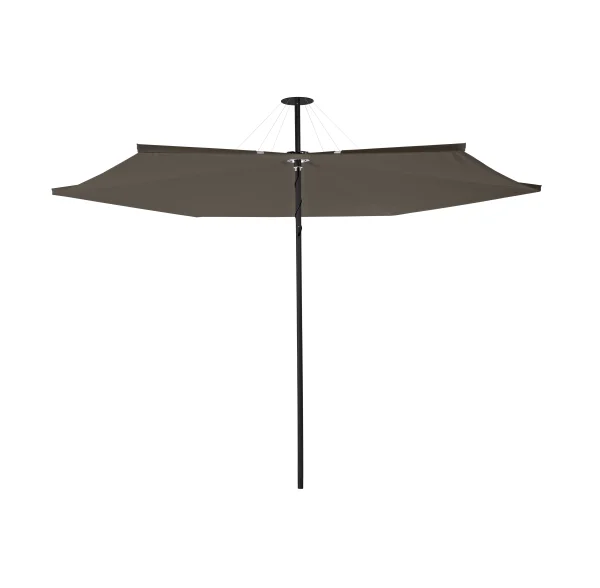 Umbrosa Infina ALU ronde parasol - taupe - met parasolstandaard