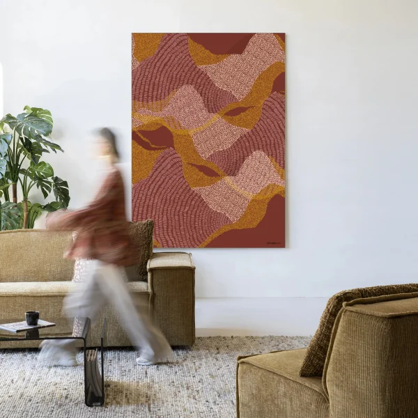 Urban Cotton Wandkleed La Ondas 80 x 110cm in Frame - black