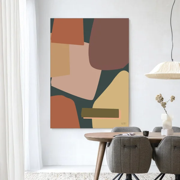 Urban Cotton Wandkleed Nuance 80 x 110cm in Frame - black