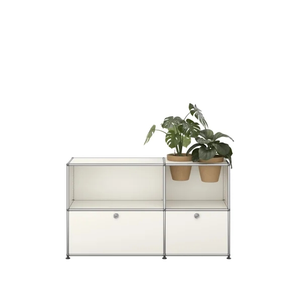 USM Haller A world of plants dressoir 2x2 - 2 potten - 24 zuiverwit