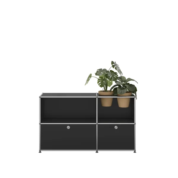 USM Haller A world of plants dressoir 2x2 - 2 potten - 30 grafietzwart