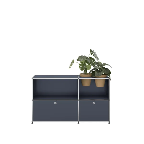 USM Haller A world of plants dressoir 2x2 - 2 potten - 33 antracietgrijs