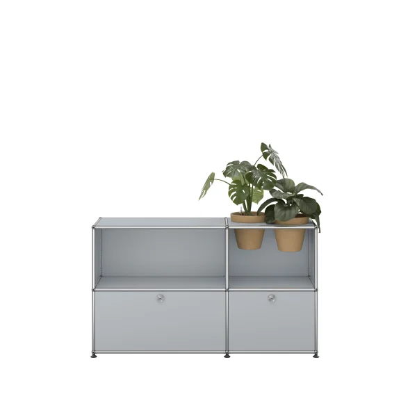 USM Haller A world of plants dressoir 2x2 - 2 potten - 35 matzilver