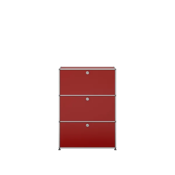 USM Haller Highboard 1x3 - 3 kleppen - 23 robijnrood