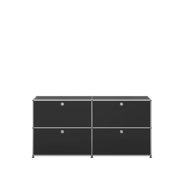 USM Haller Sideboard 2 x 2 - 4 kleppen - 30 grafietzwart