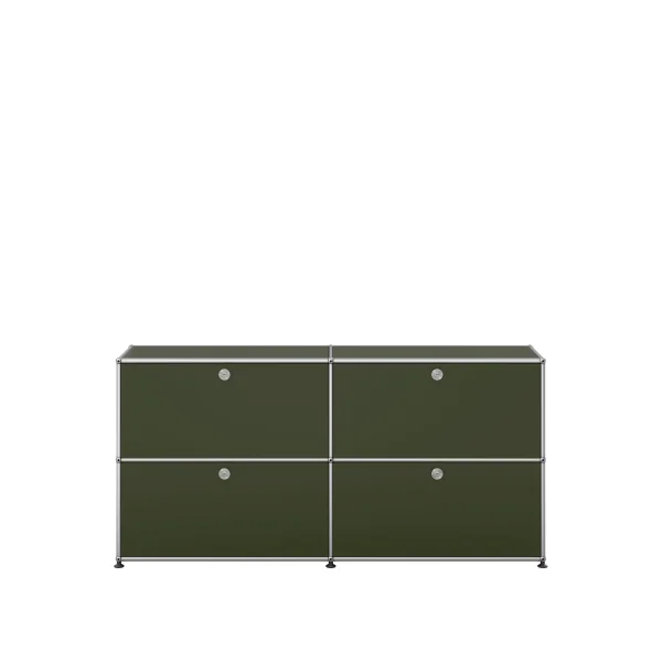 USM Haller Sideboard 2 x 2 - 4 kleppen - USM 36 olivgrün