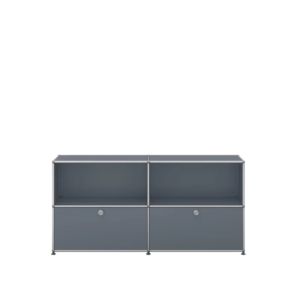 USM Haller Sideboard 2x2 - 2 onderste laden - 32 middengrijs