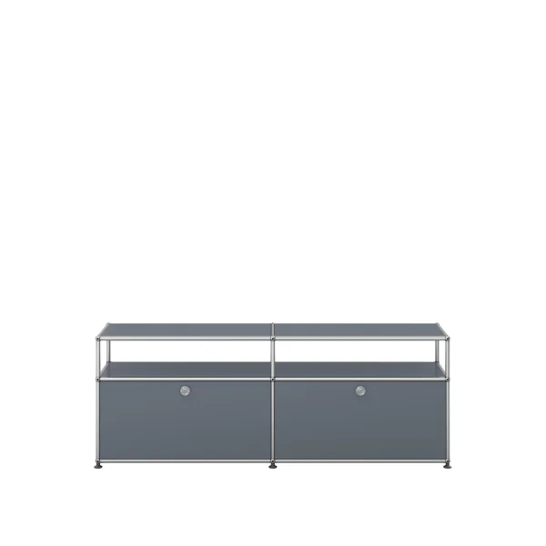 USM Haller Vitrine sideboard M - 2 kleppen - 32 middengrijs