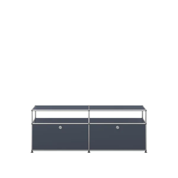 USM Haller Vitrine sideboard M - 2 kleppen - 33 antracietgrijs